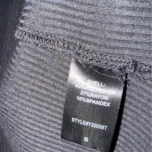 Tuckernuck Pomander Place Black Ribbed Square Neck Long Sleeve Top S Minimalist - Picture 5 of 5